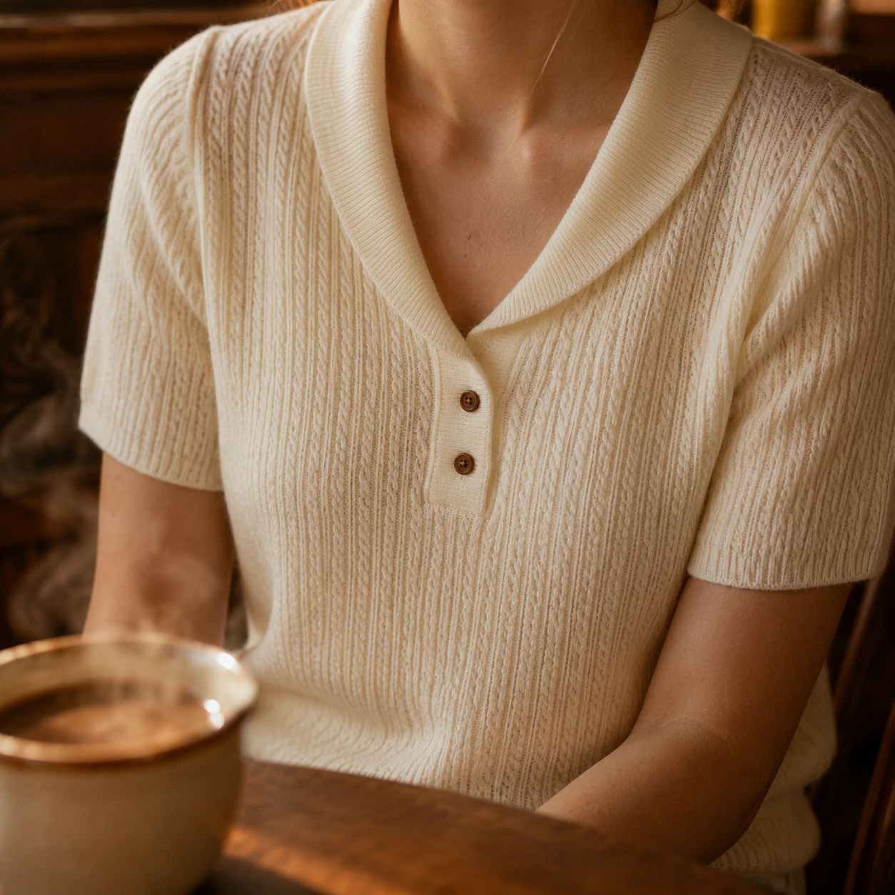 Modischer Halbarm Strickpullover