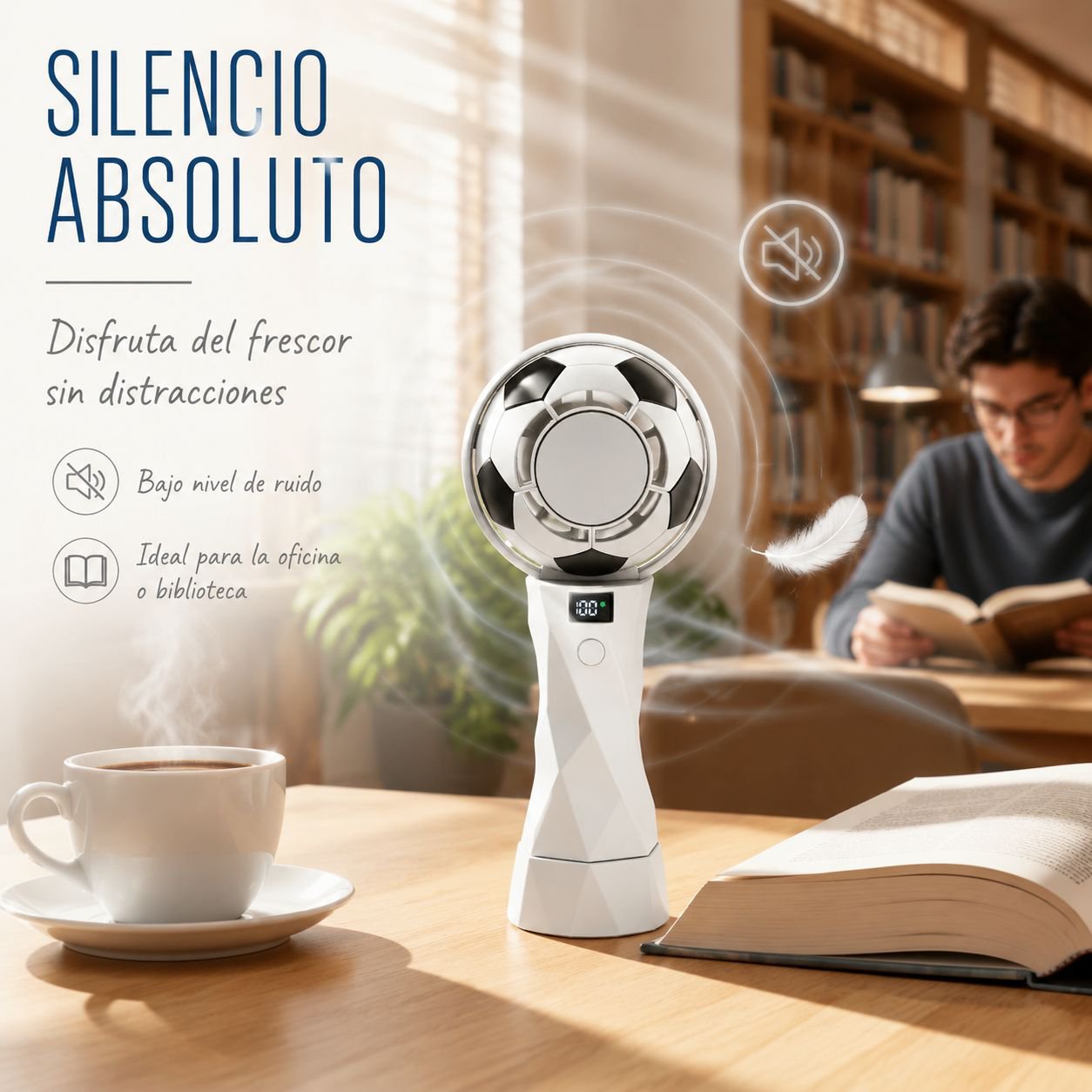 Mini ventilador de cuello con enfriamiento rápido para fútbol