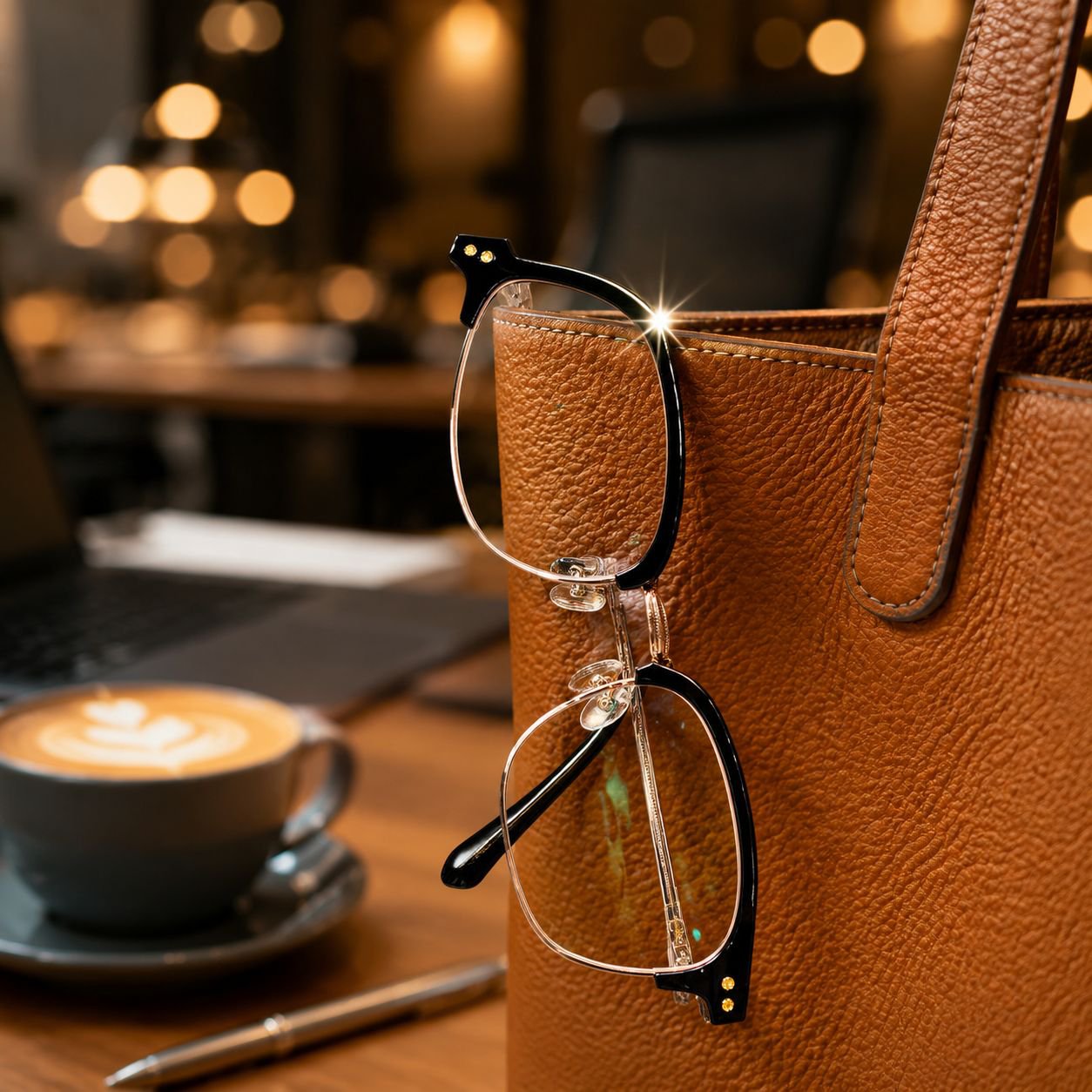 Einfarbige Damenbrille aus Titan für Büro und Freizeit