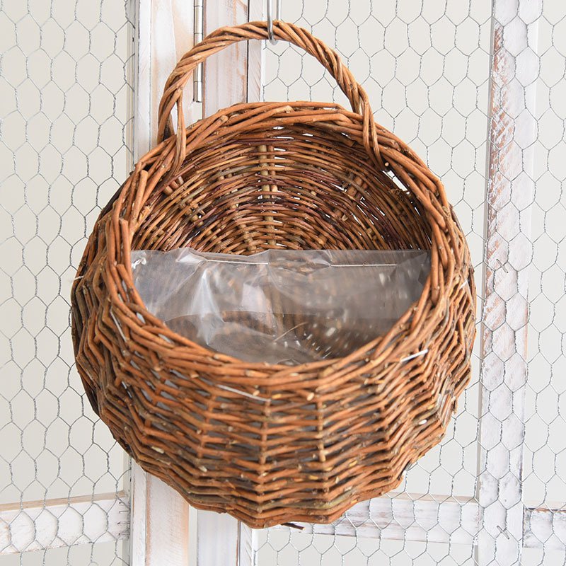 竹編み壁掛けフラワーバスケット 