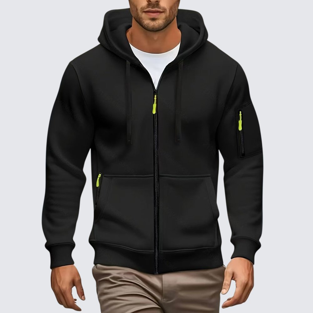 純色休閒運動連帽外套