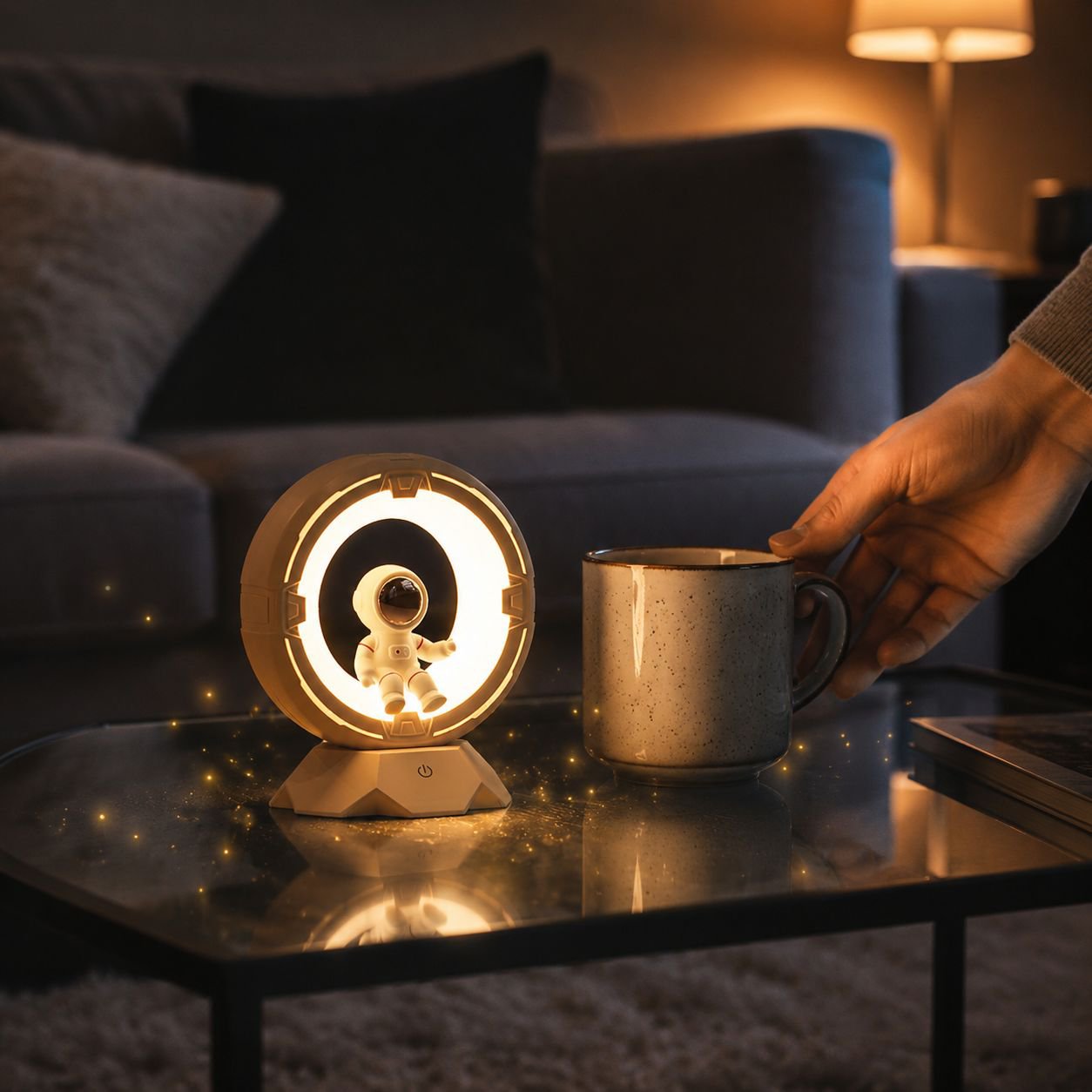 Rechargeable astronaut atmosphere lamp for kids room