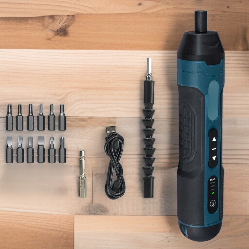 Rechargeable electric screwdriver set with storage case