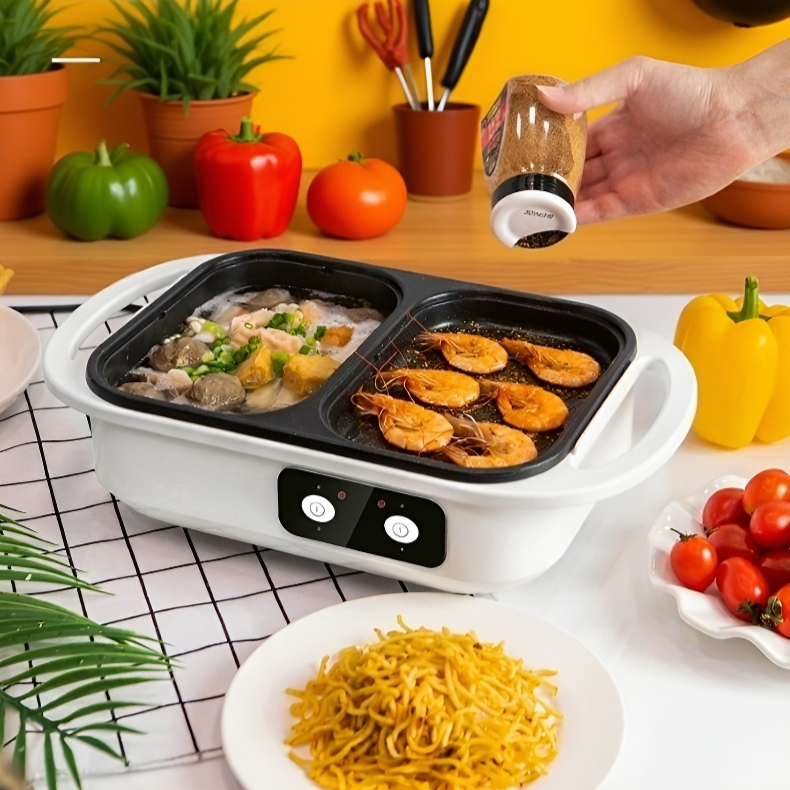 しゃぶしゃぶと焼き物が一体となった鍋