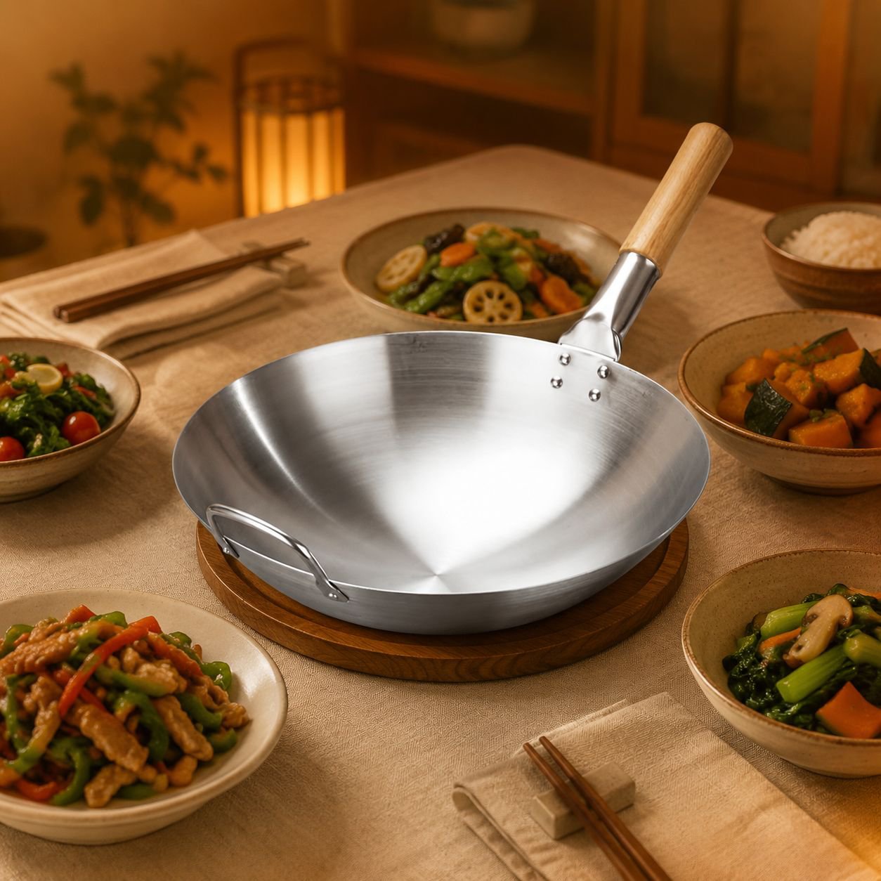 ノンスティックフライパンと調理器具のセット