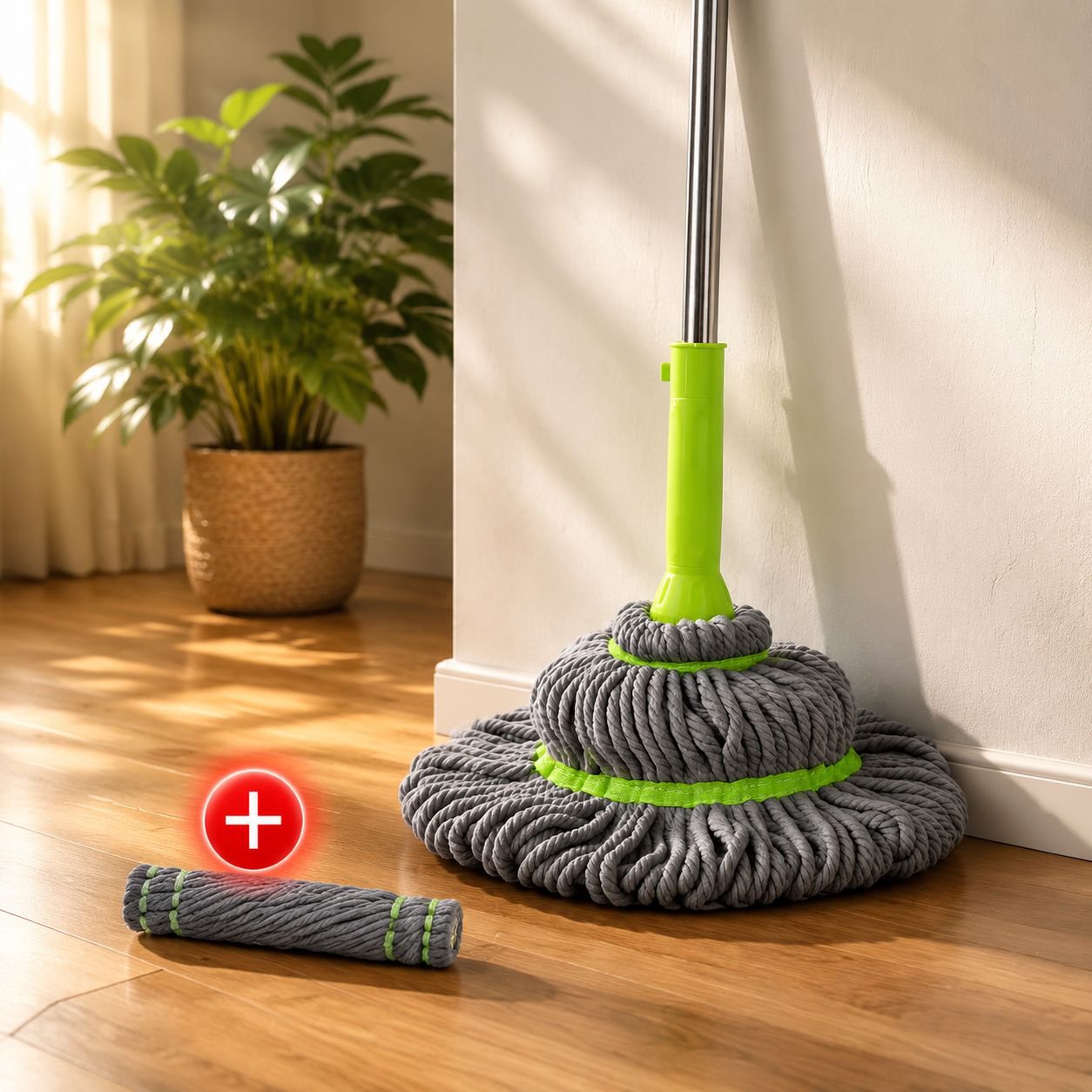 Umweltfreundlicher und waschbarer Mikrofaser Ersatzkopf für Schleudermopp