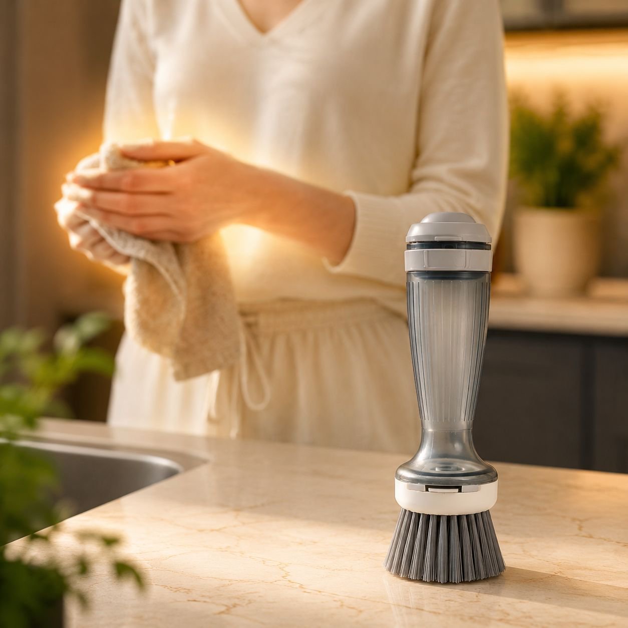 Brosse de cuisine ergonomique avec poignée antidérapante