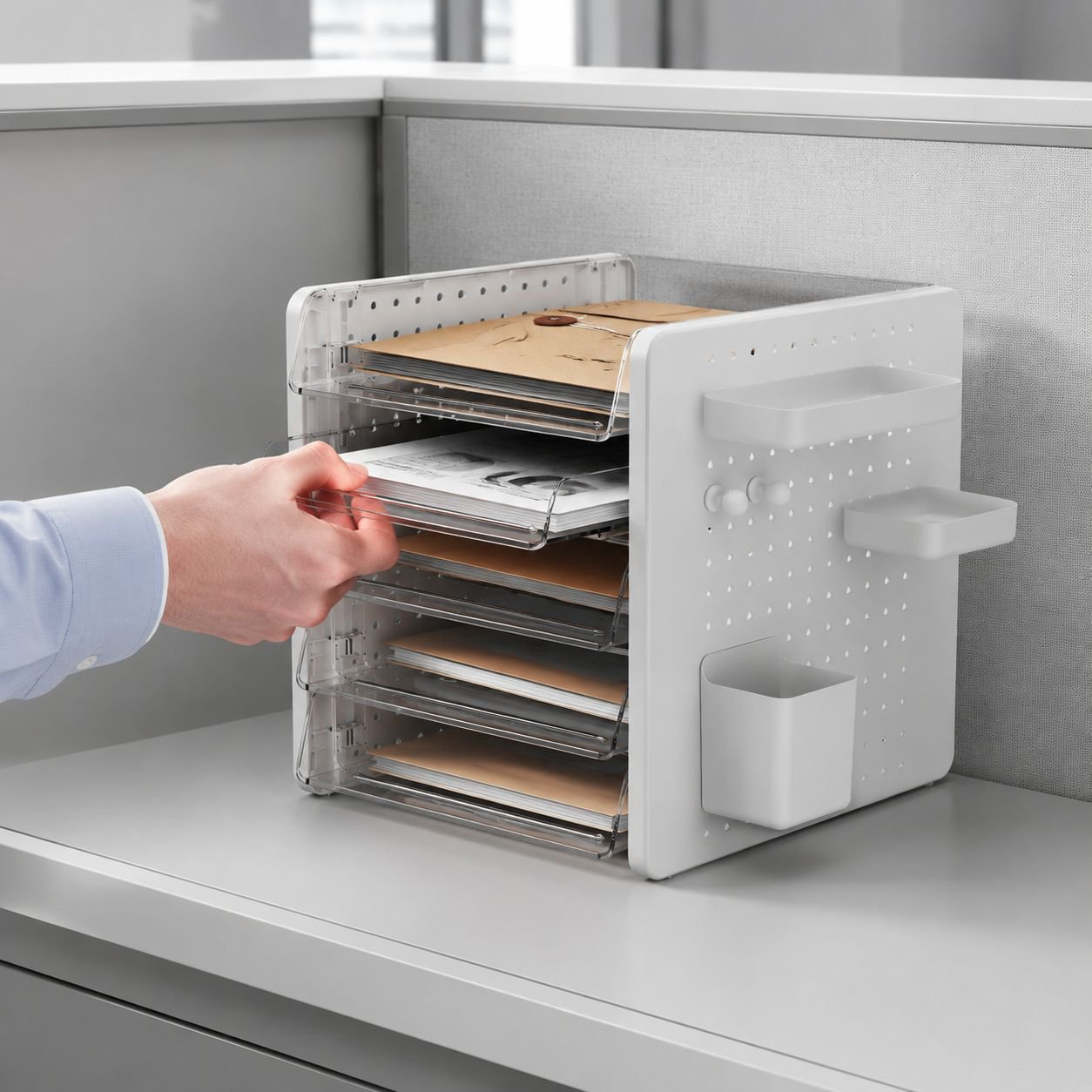 Desk Organizer Box for Stationery and Cosmetics
