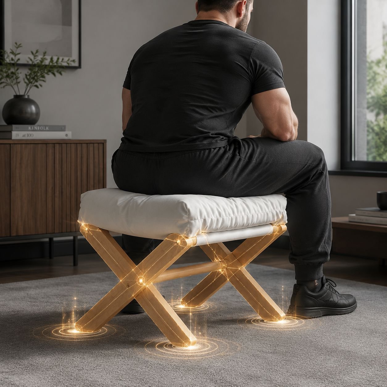 Shoe changing stool household entrance living room stool soft cushion sofa foot stool solid wood sma