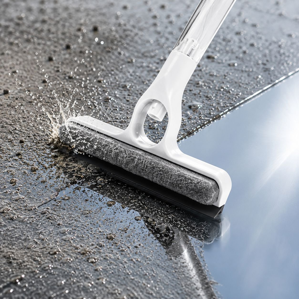 Mirror Cleaning Mop Scraper with Spray Bottle