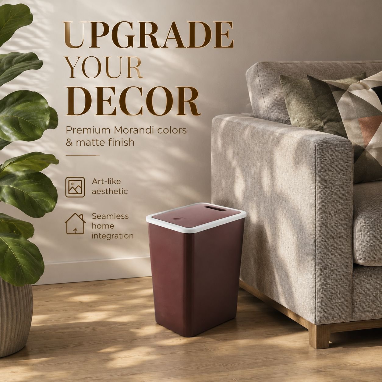 Stylish Flip-Top Trash Can for Home, Kitchen, Office, and Toilet