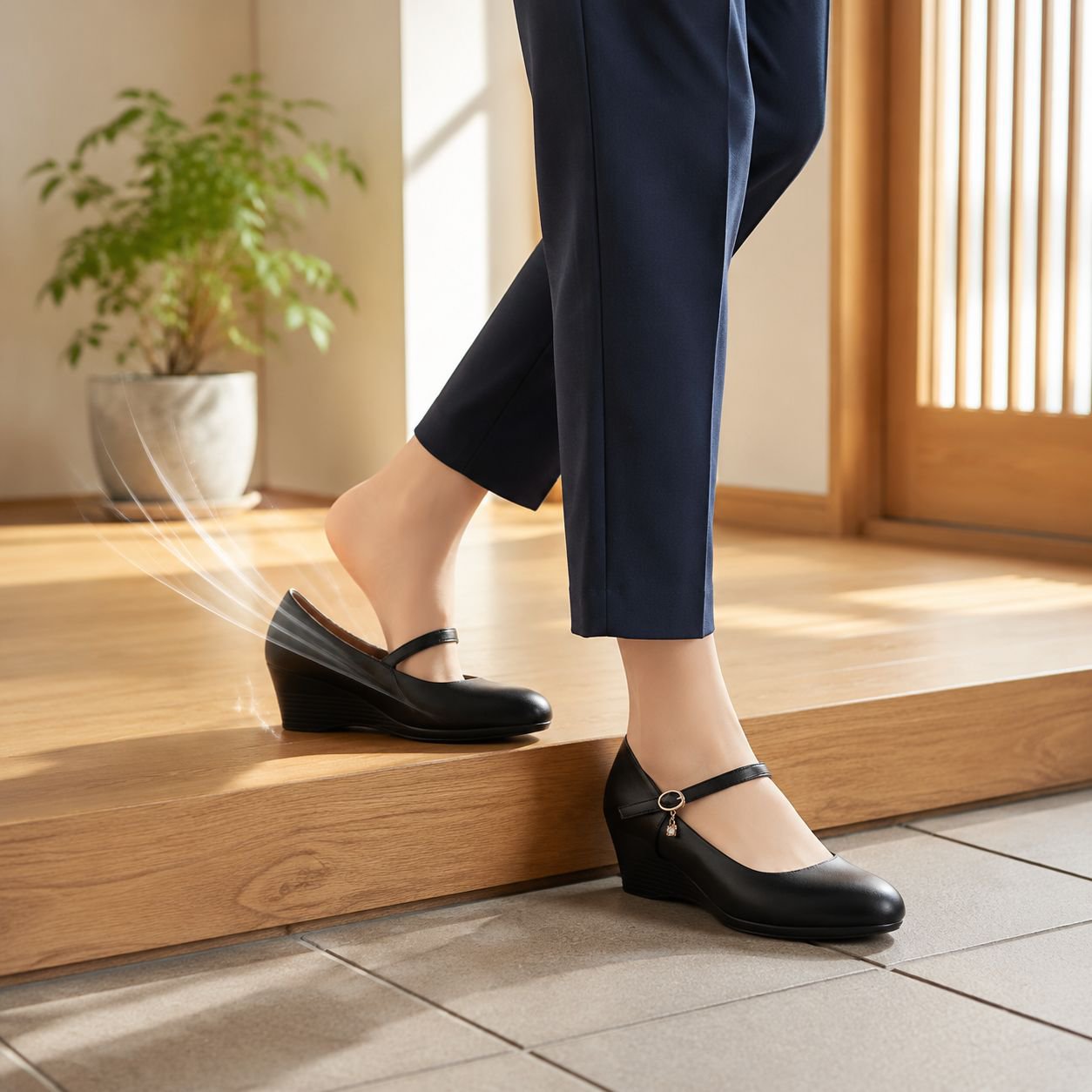 ミドルシニアにおすすめの滑り止め付きパンプス