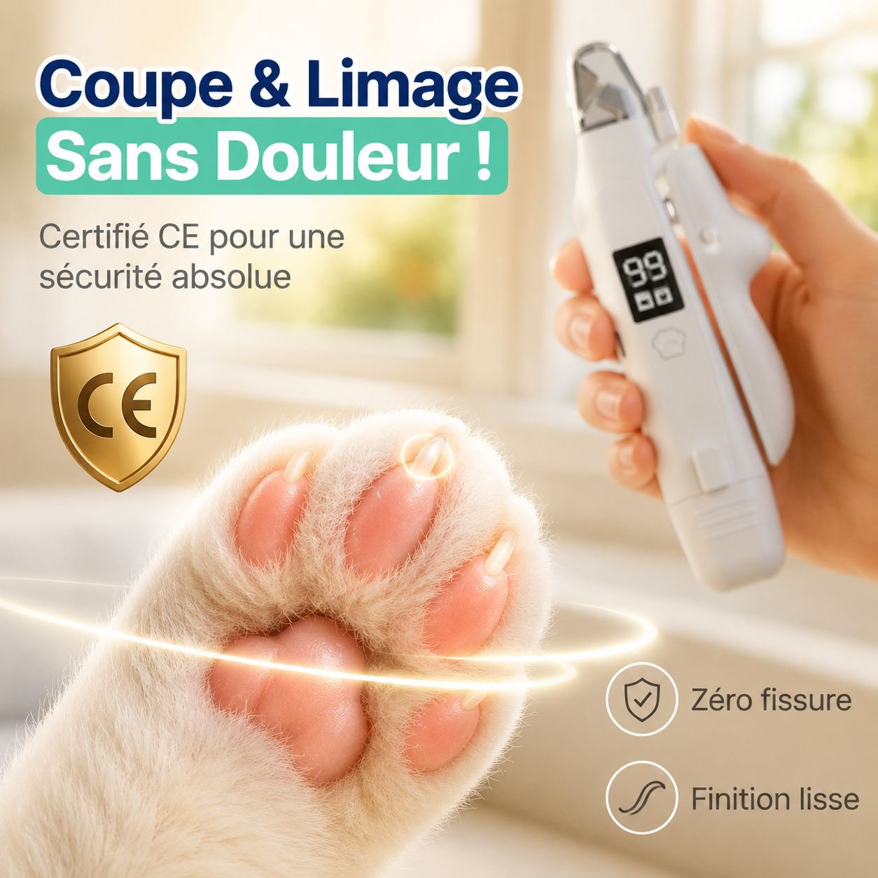 Coupe-griffes électrique pour chats et chiens