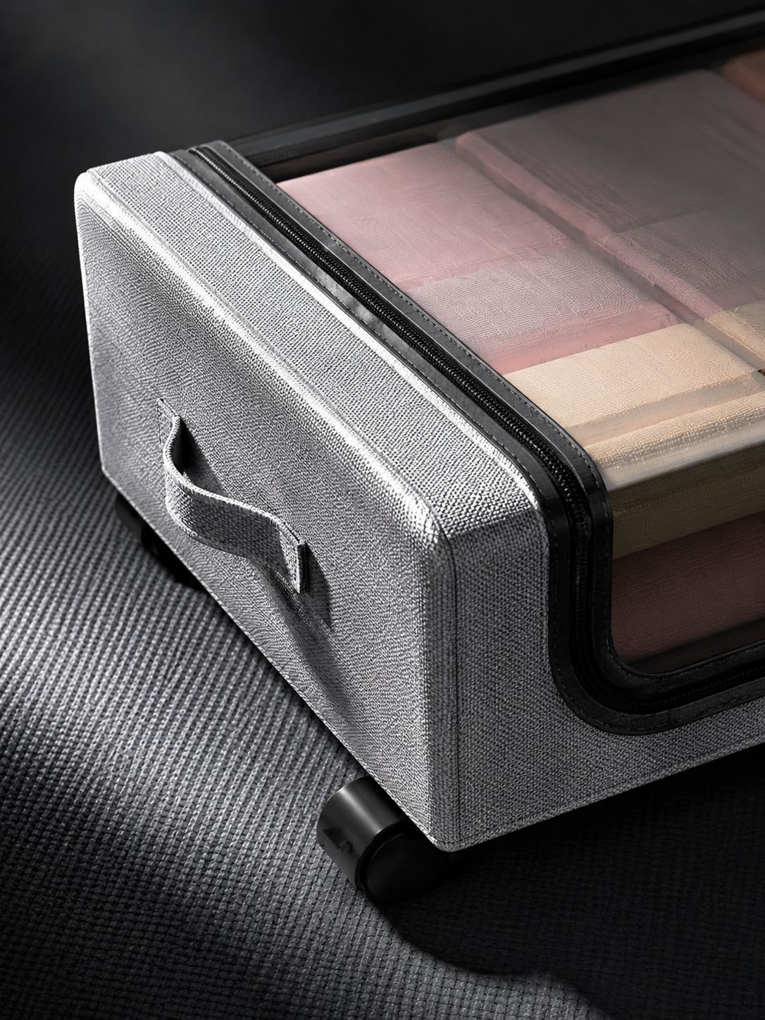 Faltbox mit Rollen für Bettwäsche und Decken