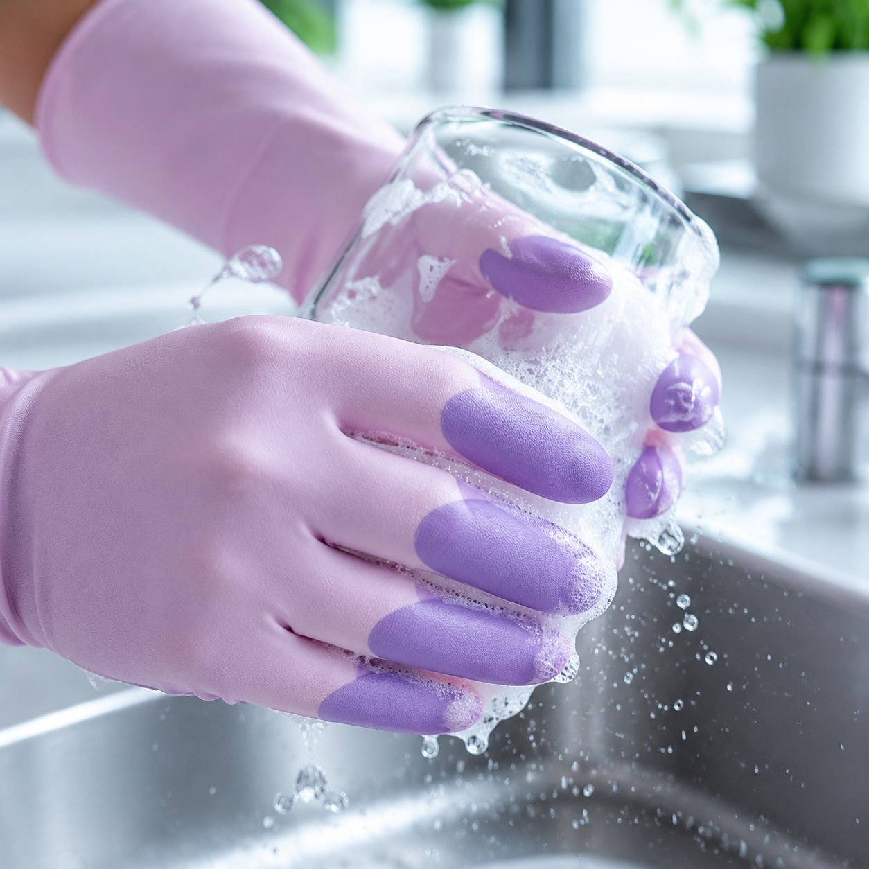 Oil and waterproof kitchen gloves for dishwashing