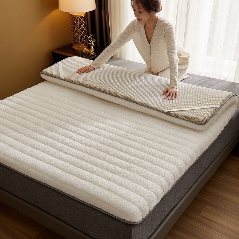 Colchón de felpa de cordero gruesa y cálida