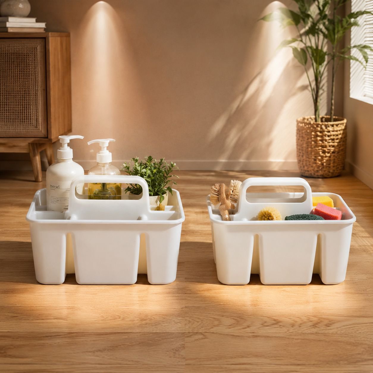 Portable cleaning storage basket, household divider, sundrying basket, desktop storage bin, desktop 