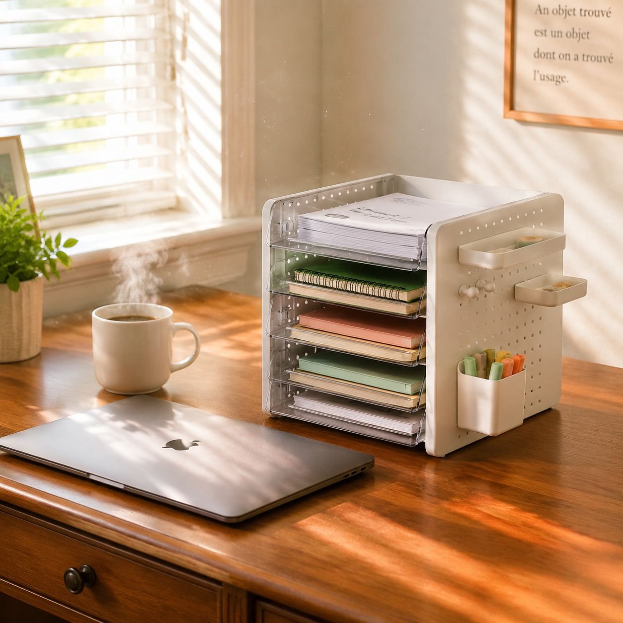 Desk Organizer Box for Stationery and Cosmetics