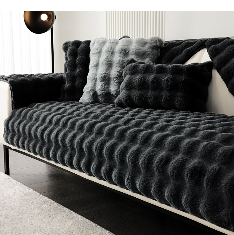 ソファ用滑り止め付き厚手布カバー