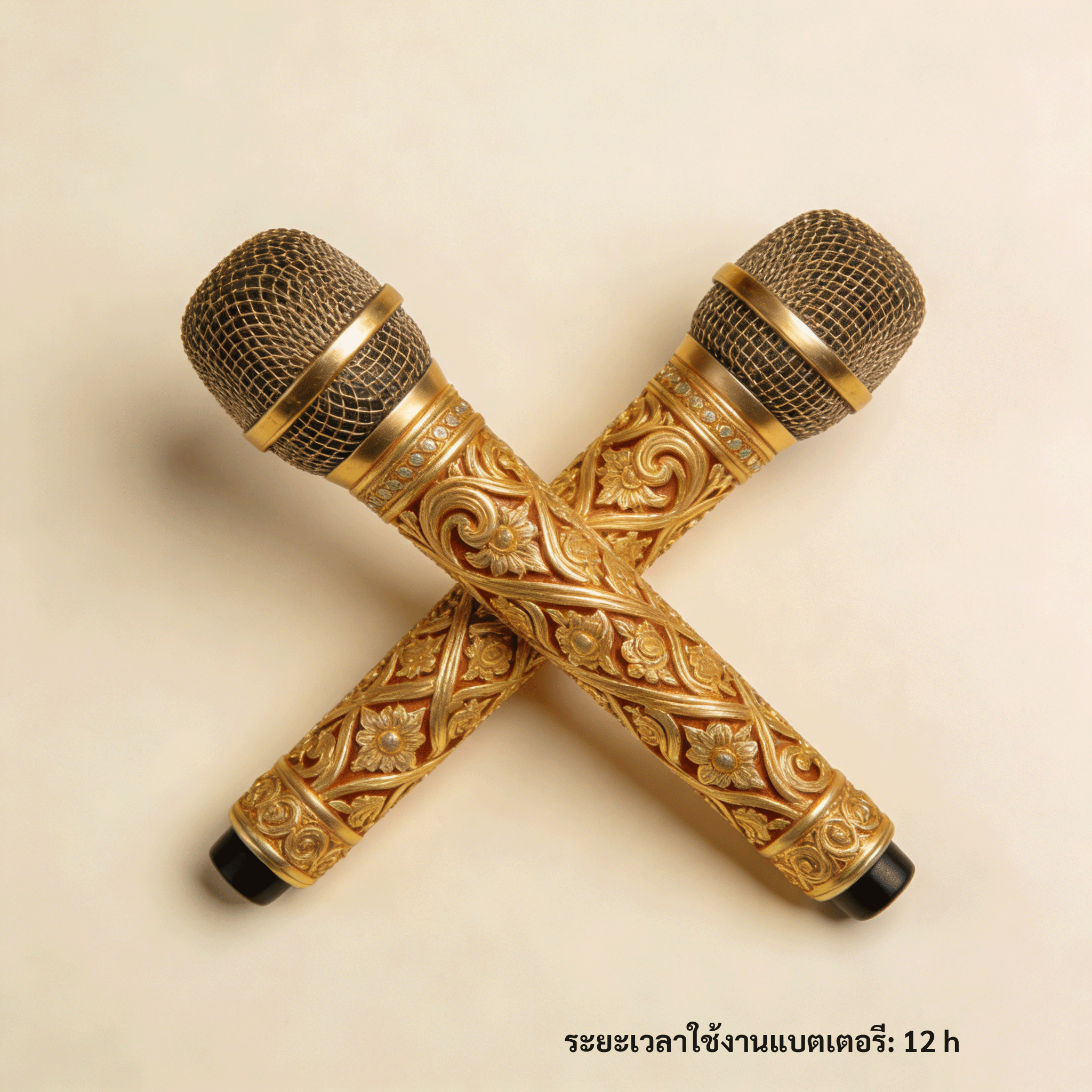 ชุดไมค์ไร้สายสีทองคุณภาพสูง