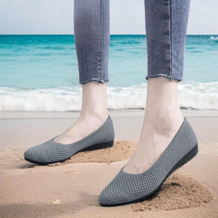 여성 니트 플랫 단화 전체 이미지