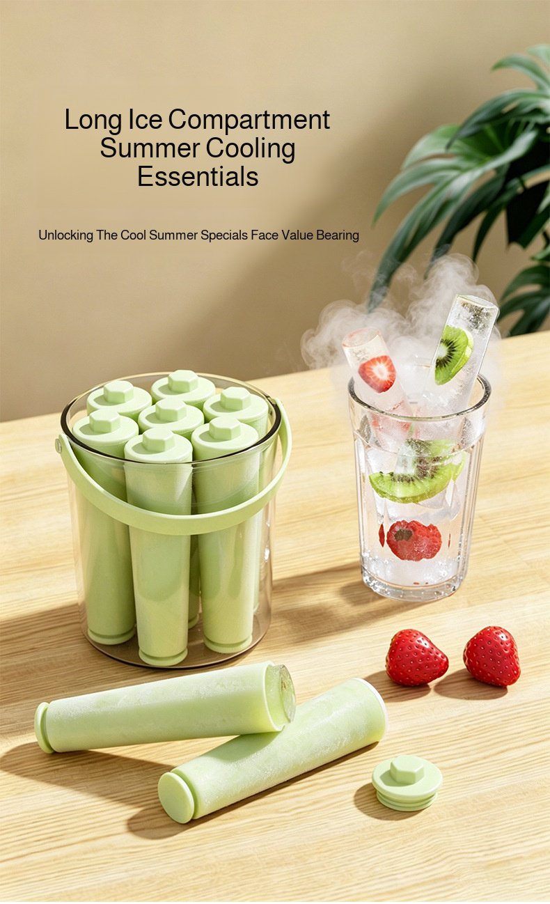 Long ice cube molds made from food-grade silicone