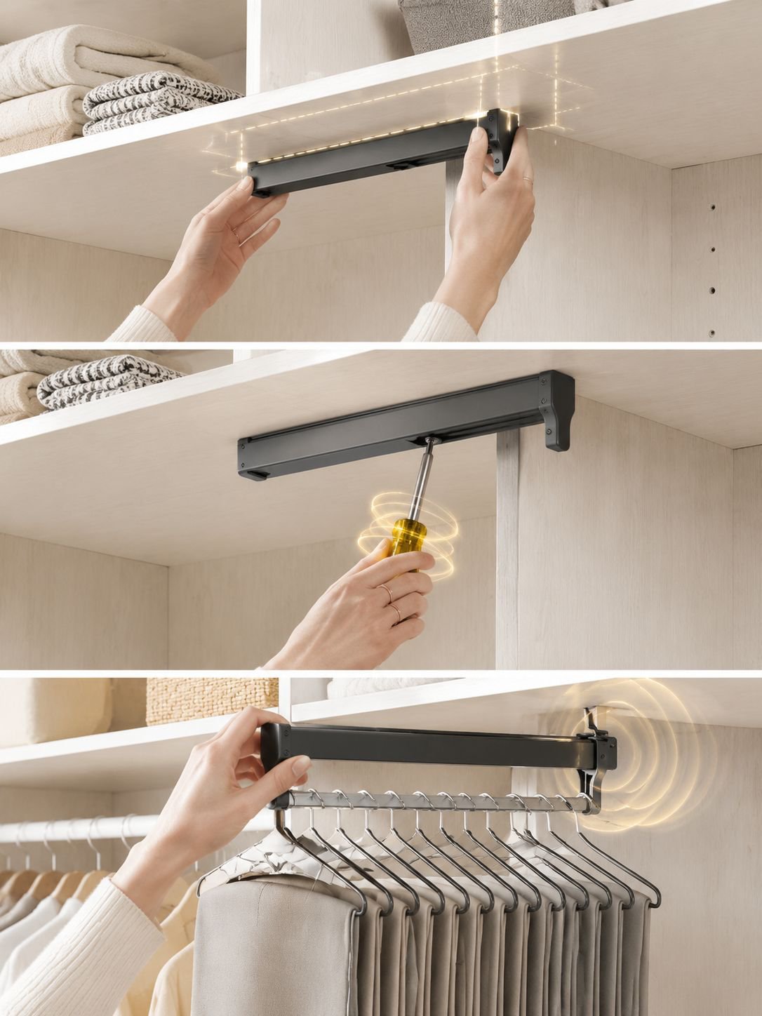 Closet organizer for tidy and organized wardrobe