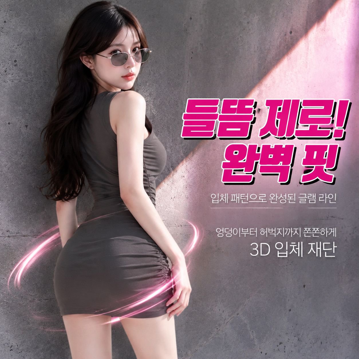 섹시 슬림핏 스퀘어넥 나시 원피스