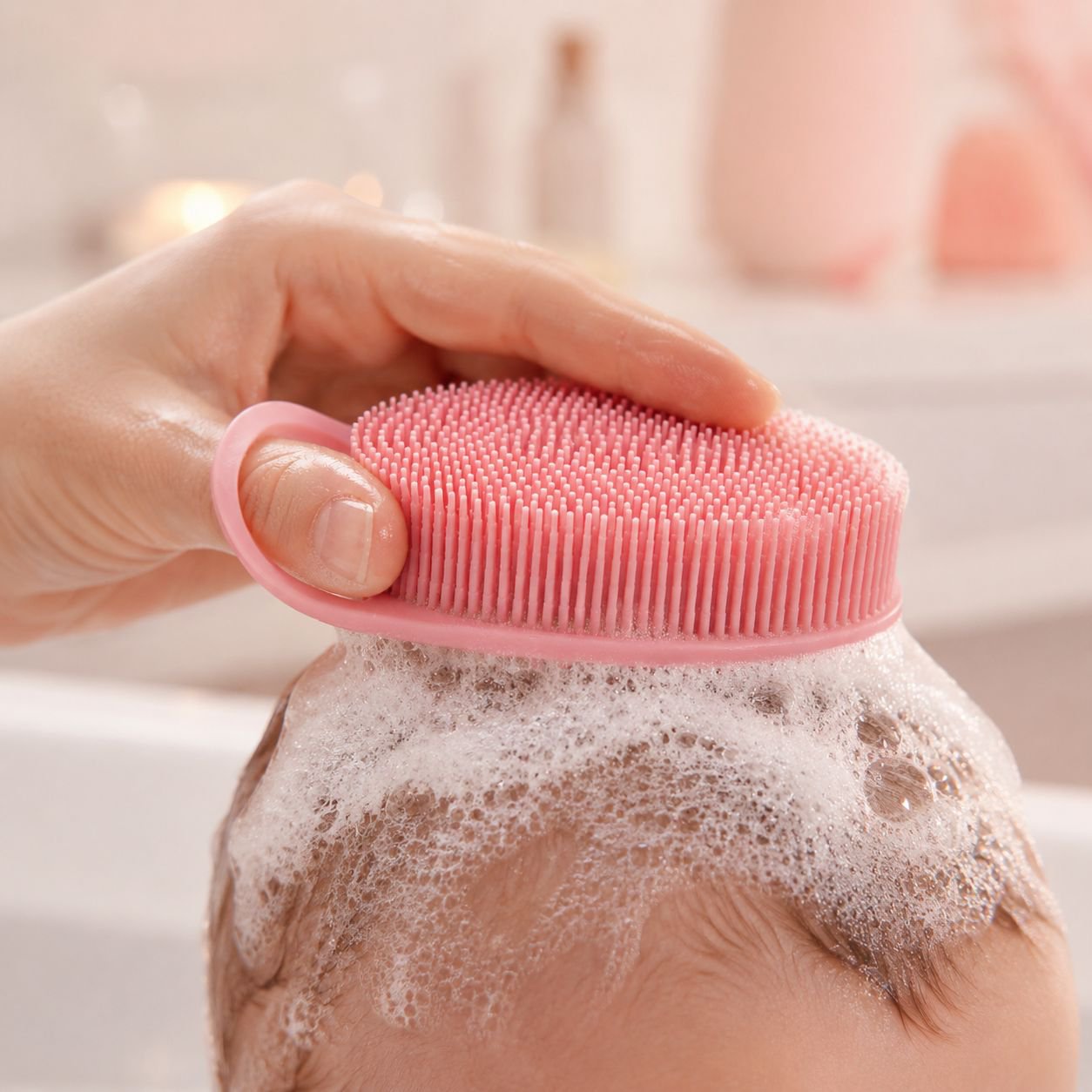 Soft Bristle Silicone Shampoo Brush for Babies and Adults