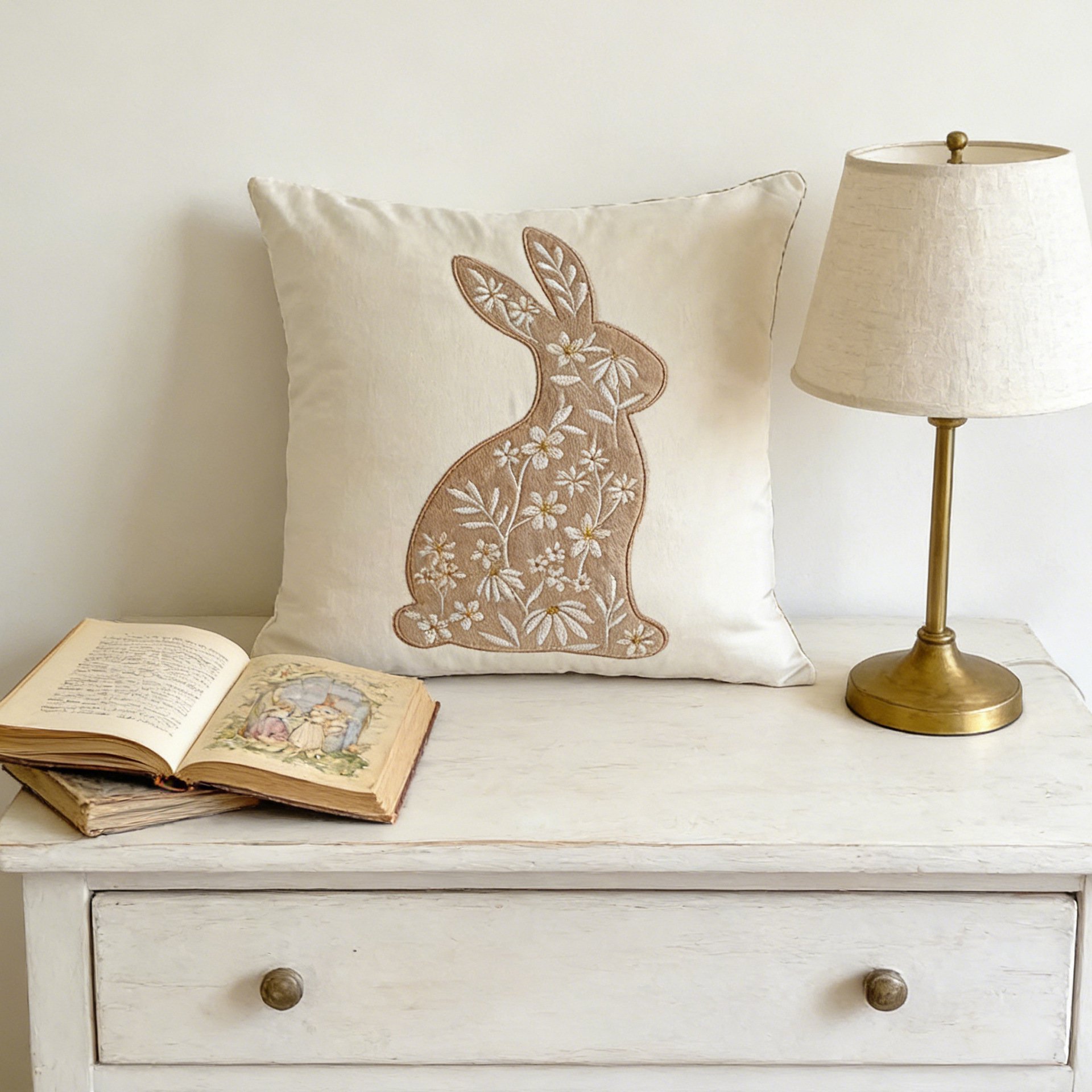 節日裝飾 可愛兔子圖案沙發抱枕套
