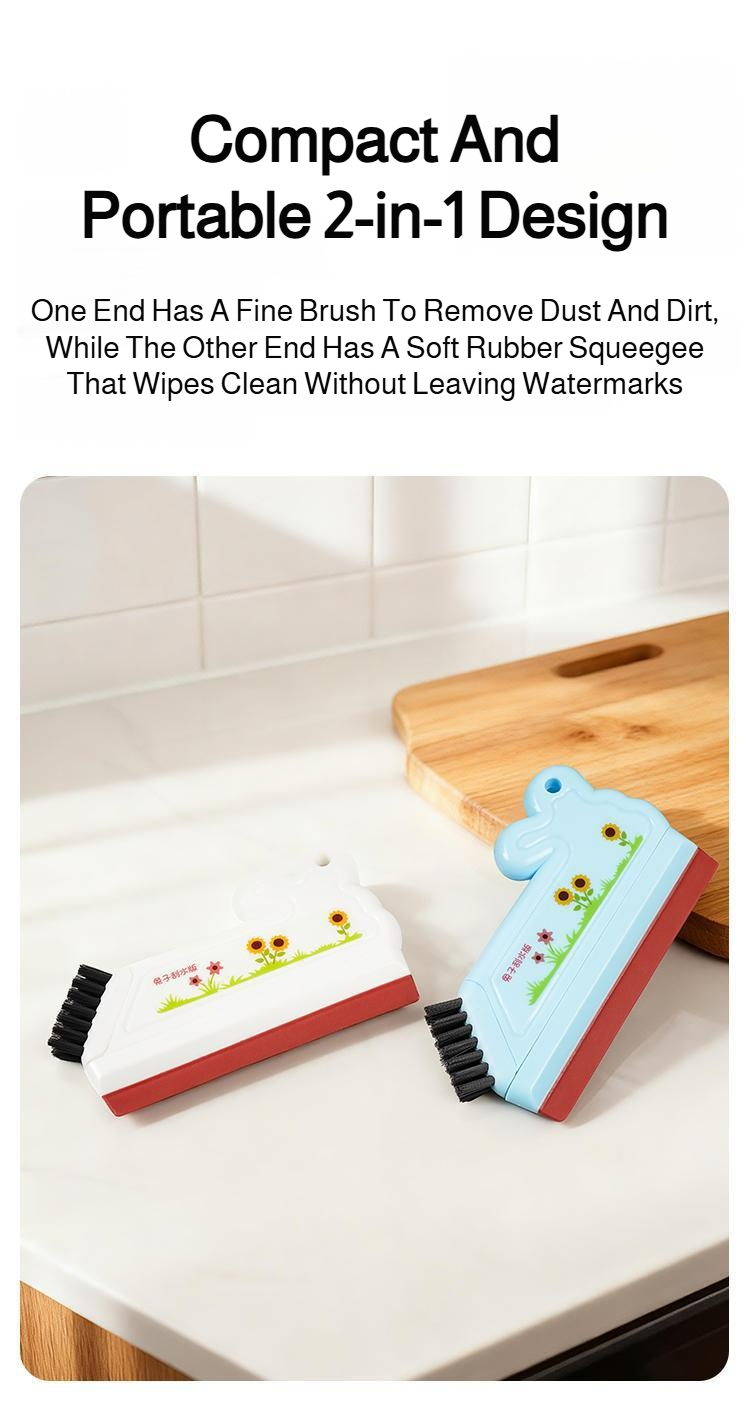 Easy-to-hold squeegee for cleaning bathroom surfaces