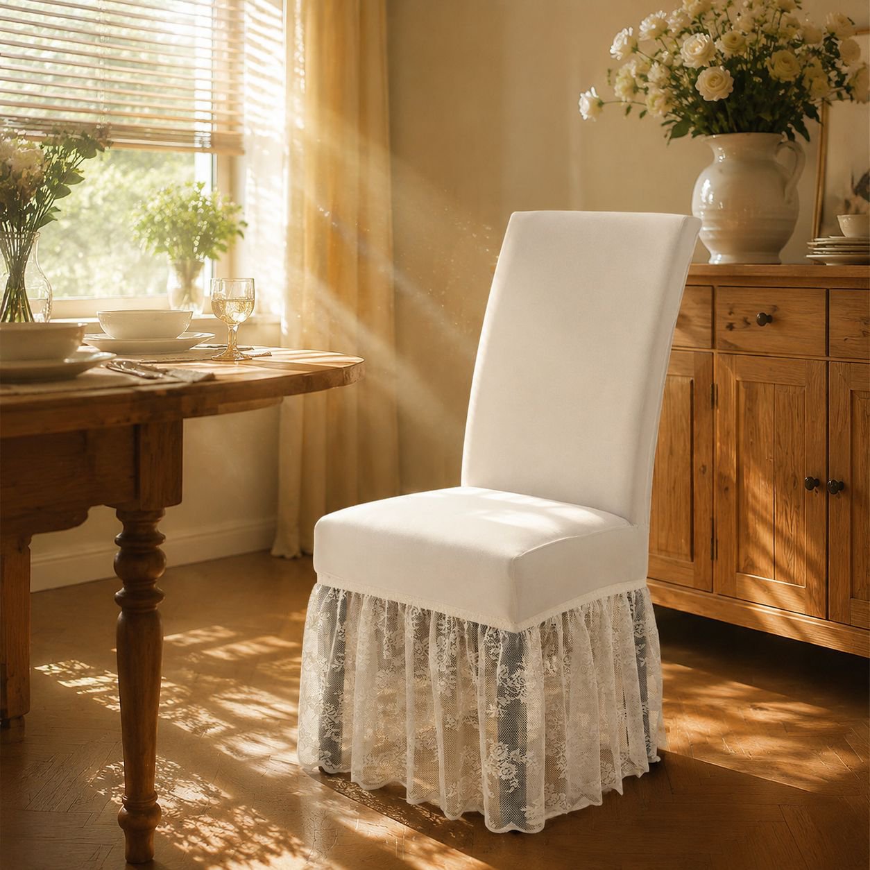 Elastic Milk Silk Chair Protector Non-slip Seat Cover