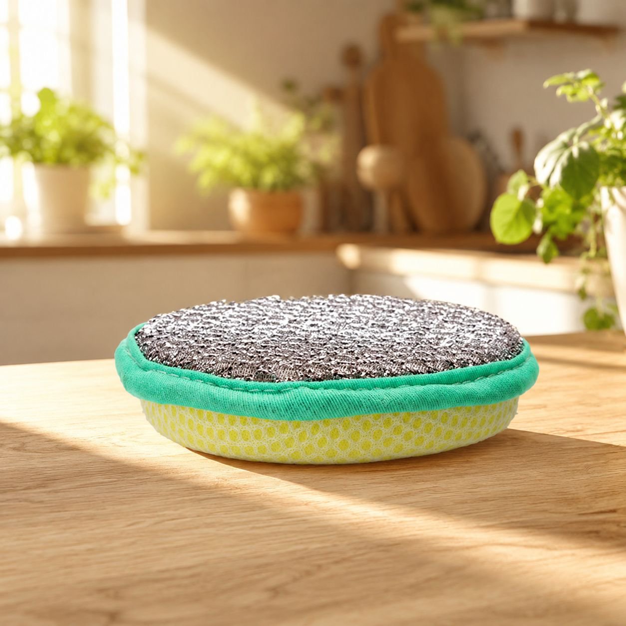 Non-scratch double-sided sponge for delicate surfaces