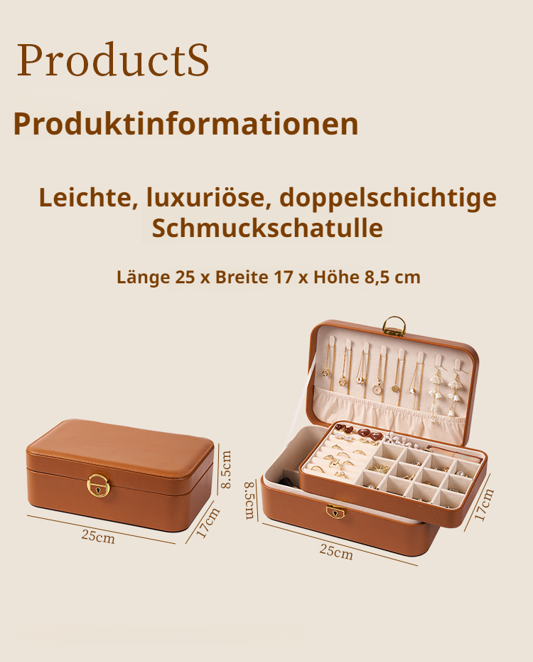 Kompakte Schmuckbox für Ringe, Ohrringe und kleine Accessoires