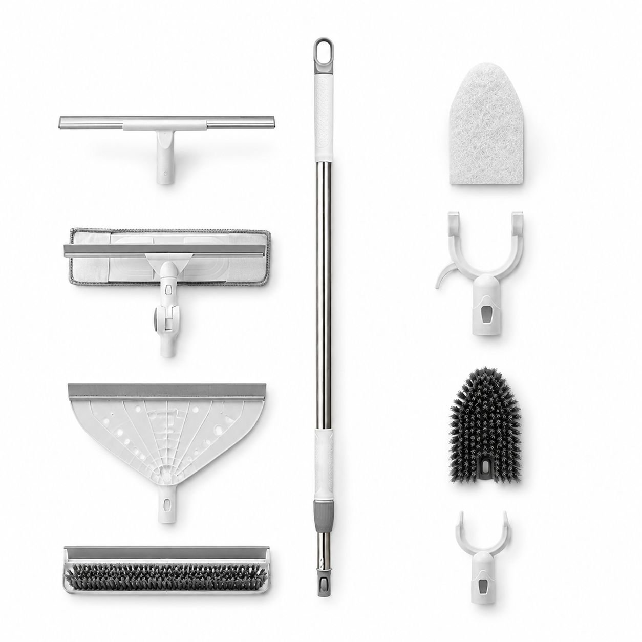 Home Extendable Cleaning Set: Brush, Squeegee & Glass Scraper