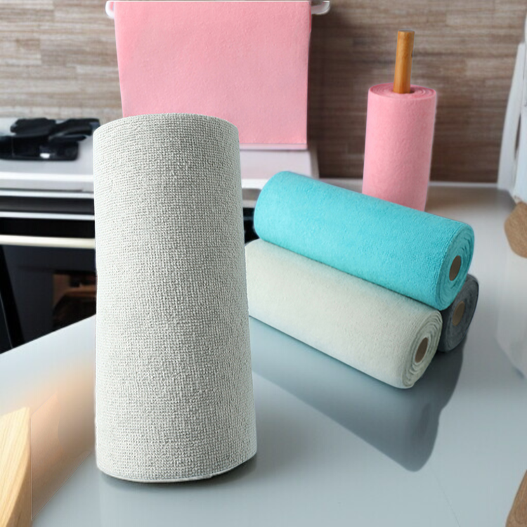 게으름뱅이 극세사 롤 행주 건습 겸용 손빨래 찢기 행주 두꺼운 롤 행주