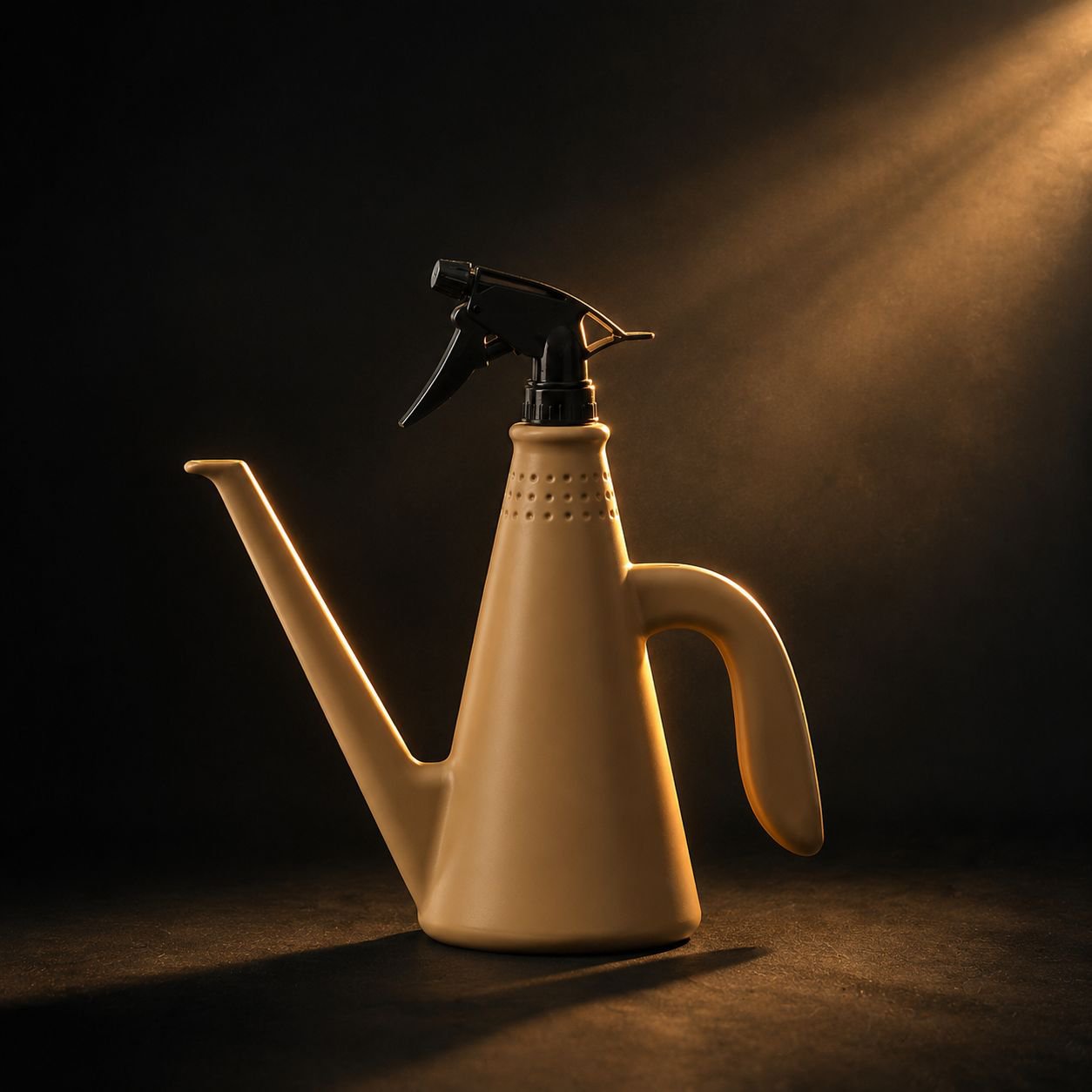 Household plant watering tool with adjustable nozzle
