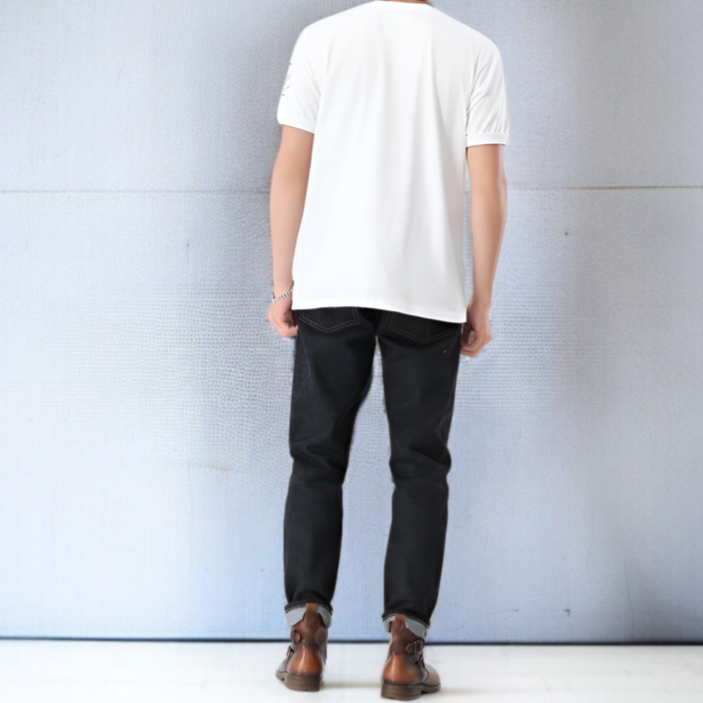 高品質セルビッチジーンズの裾ディテール