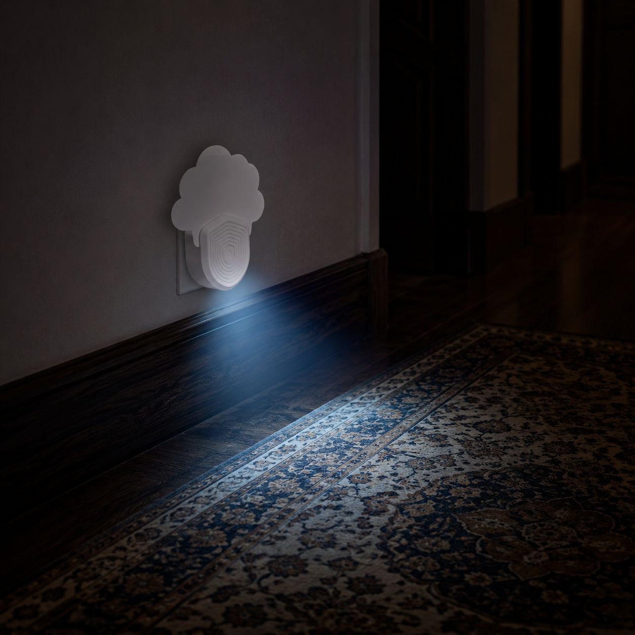 Portable cloud-shaped mosquito lamp in living room