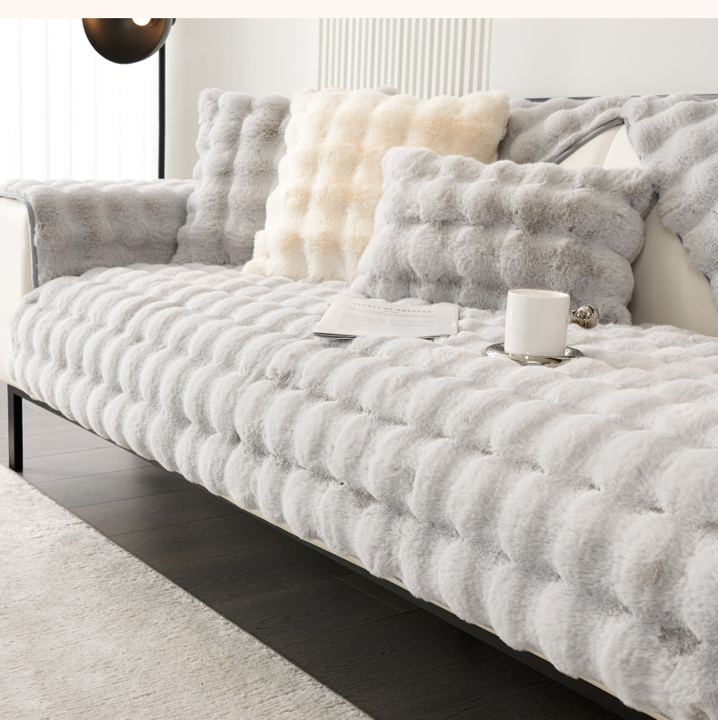 ソファ用滑り止め付き厚手布カバー