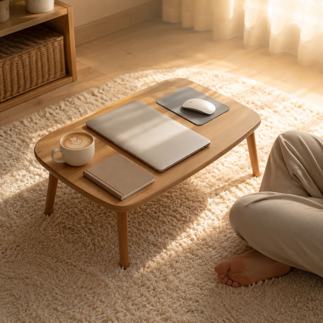 Montagefreier Klapptisch im modernen Wohnzimmer