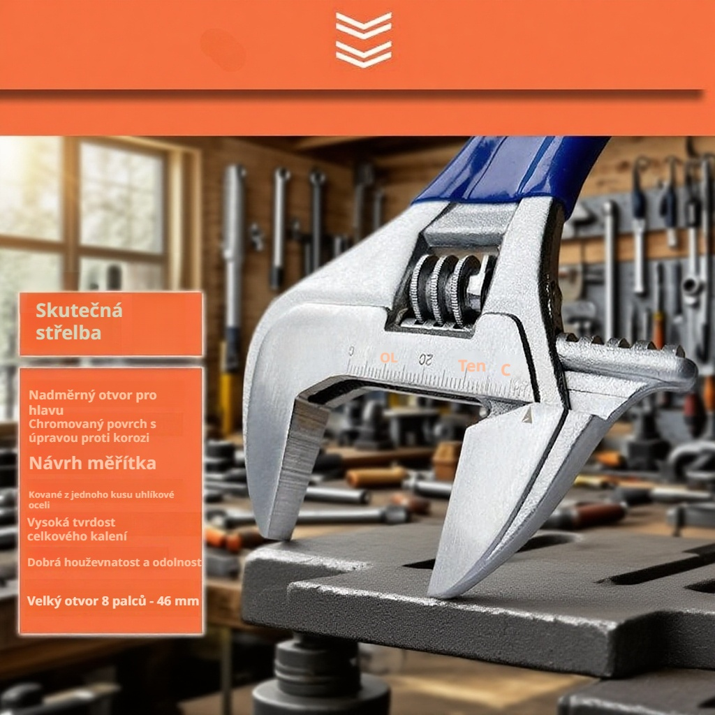 Krátká nastavitelná klíč na koupelnu, extra tenký