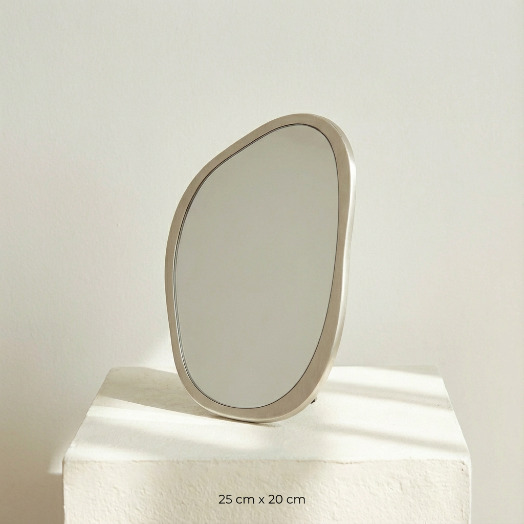 銀色造型鏡子搭配簡約家具設計