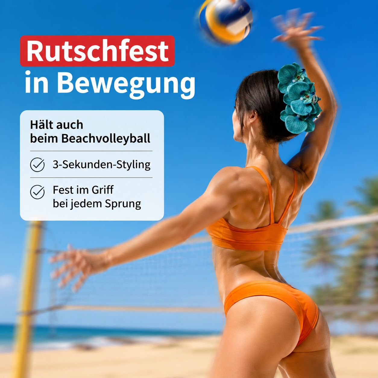 Sanfte Frühlings-Haarklammer mit Orchideen, kombiniert mit Blumen- und Haifischform