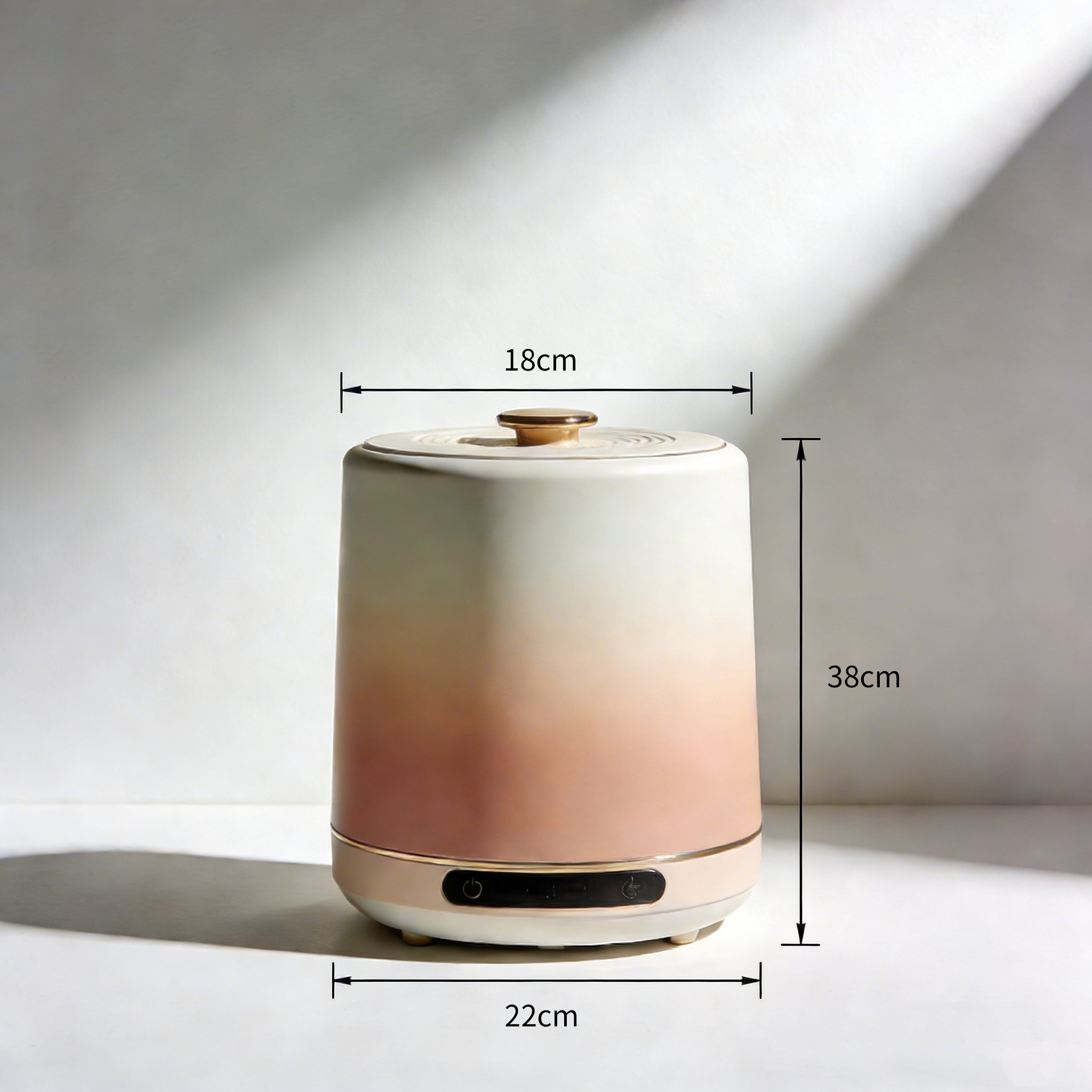 Close-up of humidifier water tank and controls