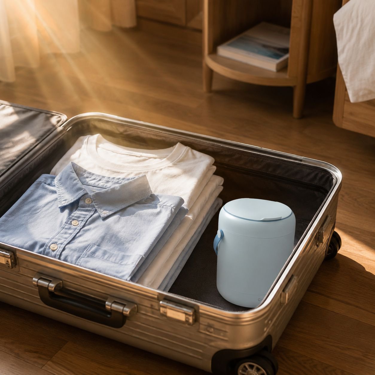 Easy-to-use smart controls on mini washing machine