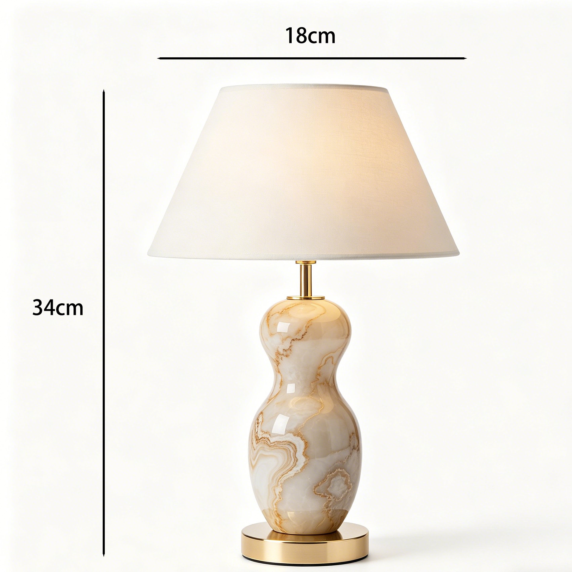 Retro Style Ceramic Bedside Lamp on wooden nightstand