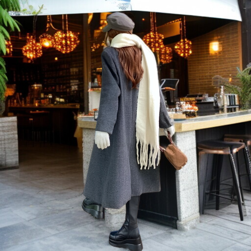 기모 도톰 하프 루즈핏 모직 코트 겨울 모직 코트