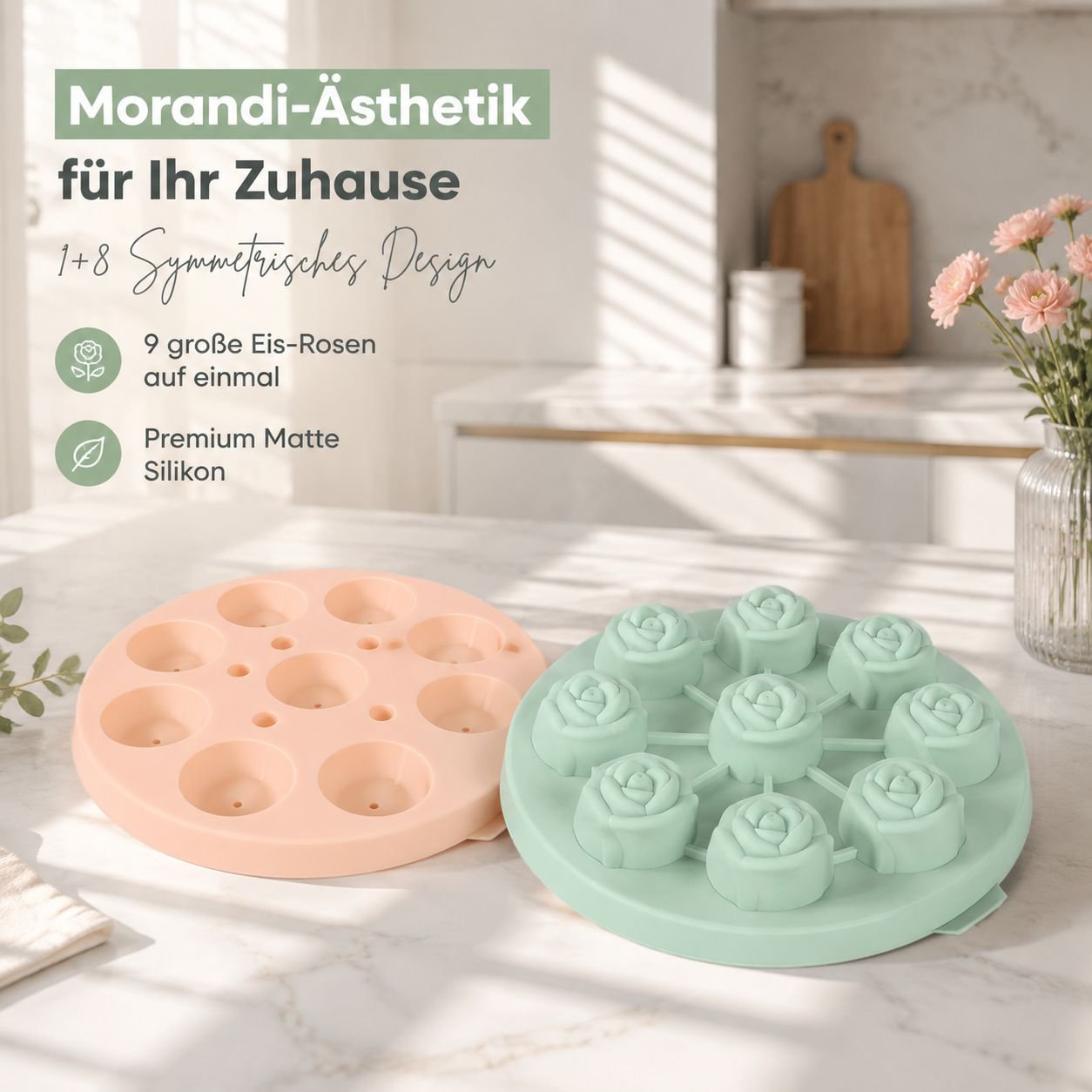 Kreative Silikon-Eiswürfelform in Rosenform, Eismacher für Whisky und Getränke