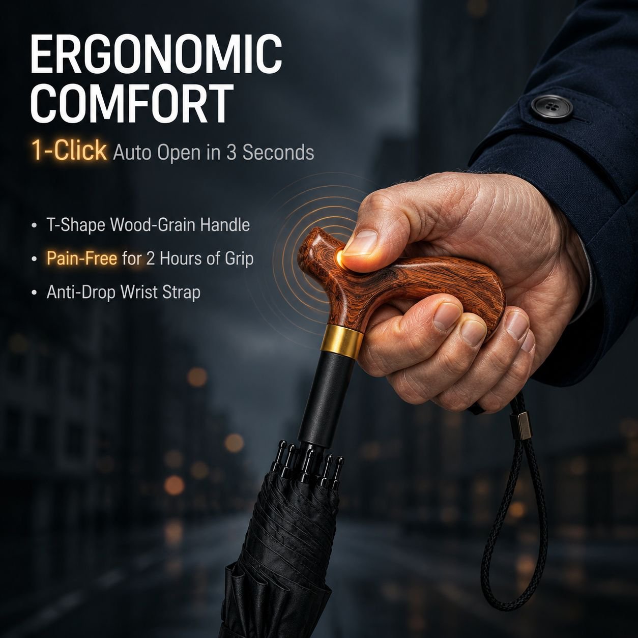 Heat-Insulated Sun-Shading Elderly Walking Stick Umbrella